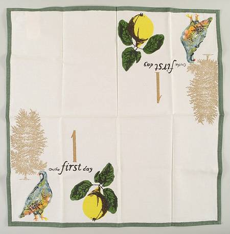 12 Days of Christmas (Gold Numbers, Coupe Shape) Cloth Napkin