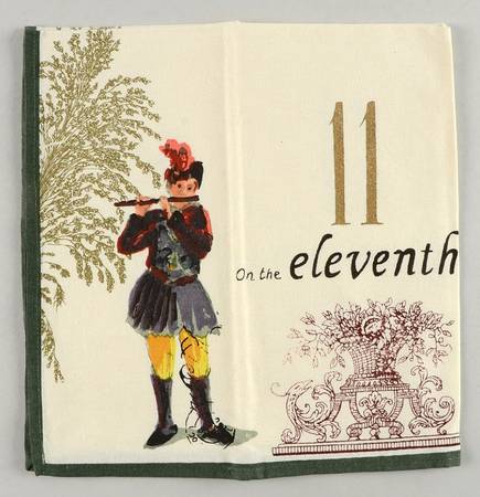 12 Days of Christmas (Gold Numbers, Coupe Shape) Cloth Napkin