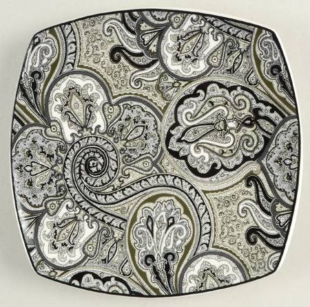 Paddock Shawl Black Square Salad Plate
