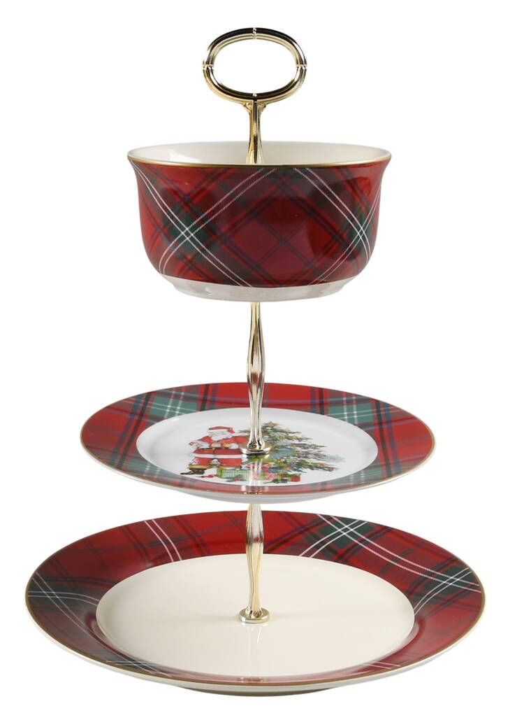 Tartan Plaid Tiered Fruit Dip HC