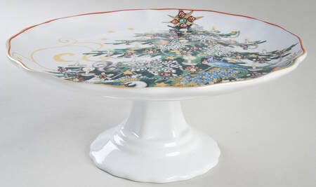 Christmas Tree 11" Diameter Pedestal Cake Stand
