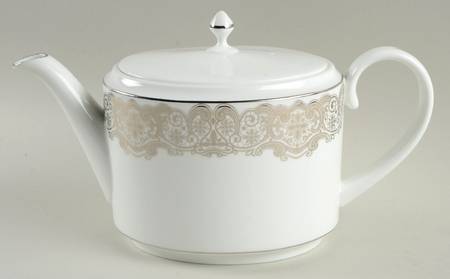 Lismore Lace Platinum China Beverage Server & Lid
