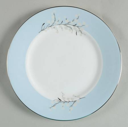 Lily of the Valley Blue Salad Plate