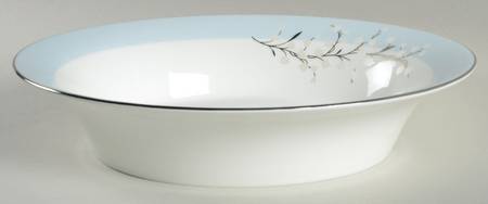 Lily of the Valley Blue 10" Oval Vegetable Bowl