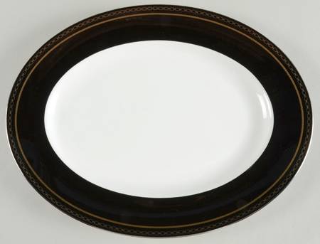 With Love Noir 14" Oval Serving Platter