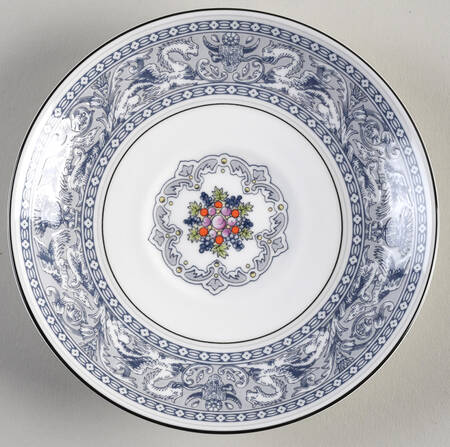 Florentine Indigo White Saucer for Leigh Shape Footed Cup