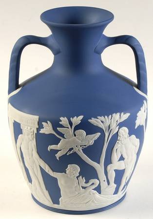 Cream Color on Saxon Blue Jasperware by Wedgwood