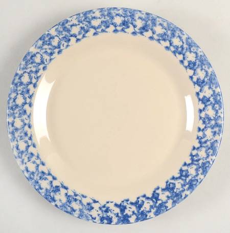 Blue Sponge Luncheon Plate