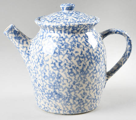 Blue Sponge Coffee Pot & Lid