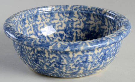 Blue Sponge Rim Cereal Bowl