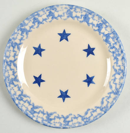 Blue Sponge Salad Plate
