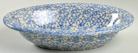 Blue Sponge 10" Oval Vegetable Bowl