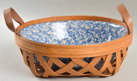 Blue Sponge 9" Round Vegetable Bowl w/Basket