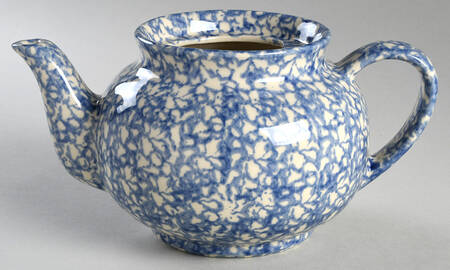 Blue Sponge Teapot No Lid