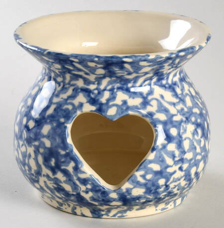 Blue Sponge Heart Votive Candleholder