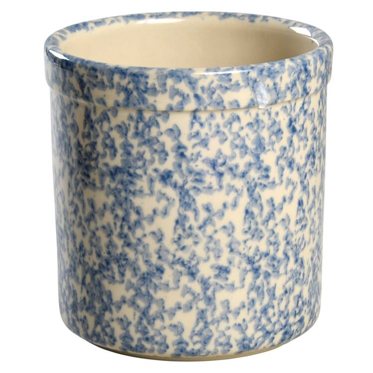 Blue Sponge Wood Sugar Canister No Lid