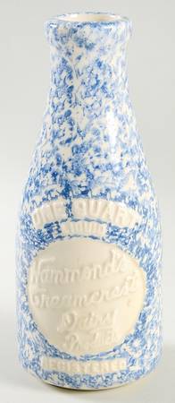 Blue Sponge Milk Bottle Vase