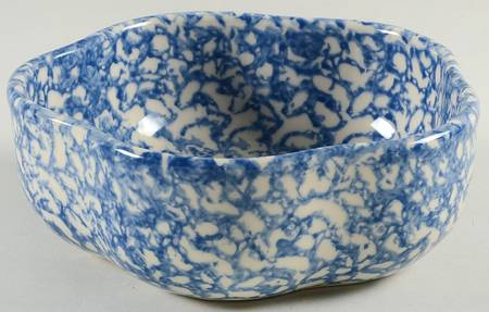 Blue Sponge 6" Petal Bowl