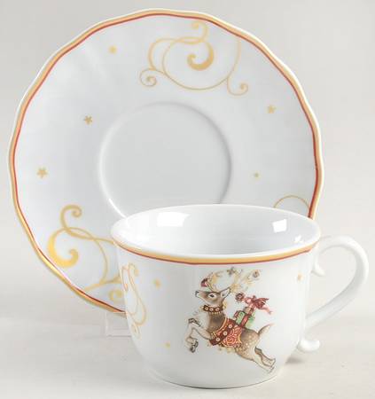 Twas the Night Before Christmas Flat Cup & Saucer Set