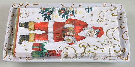 Twas the Night Before Christmas Package of Paper Guest Napkin & 9" Rectangle Tray