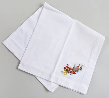 Twas the Night Before Christmas 20" Embroidered Linen Napkin