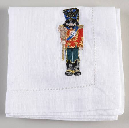 Twas the Night Before Christmas 20" Embroidered Linen Napkin