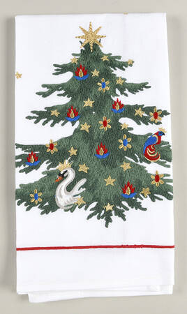 Twas the Night Before Christmas Embroidered Cloth Dish Towel