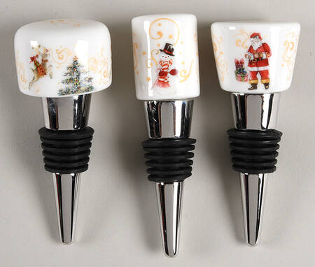 Twas the Night Before Christmas Wine Bottle Stoppers - Set of 3 Motifs