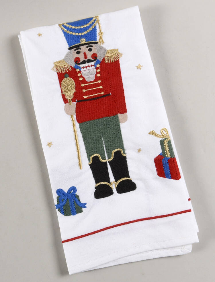 Twas the Night Before Christmas Embroidered Cloth Dish Towel