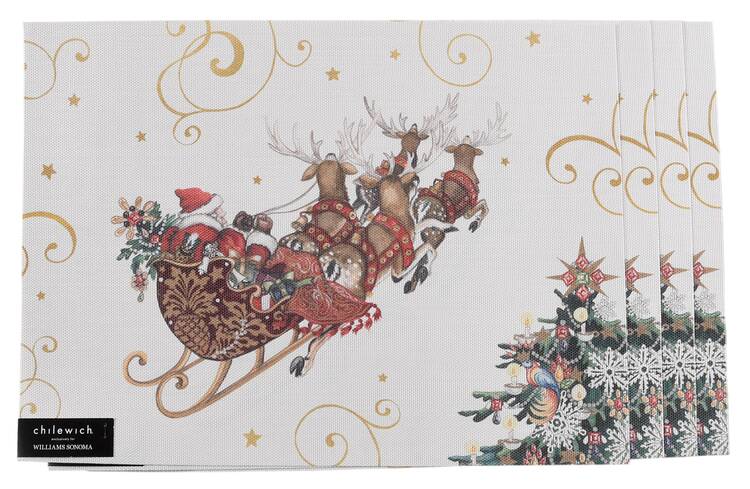 Twas the Night Before Christmas Cloth & Vinyl Rectangular Placemat - Set of 4