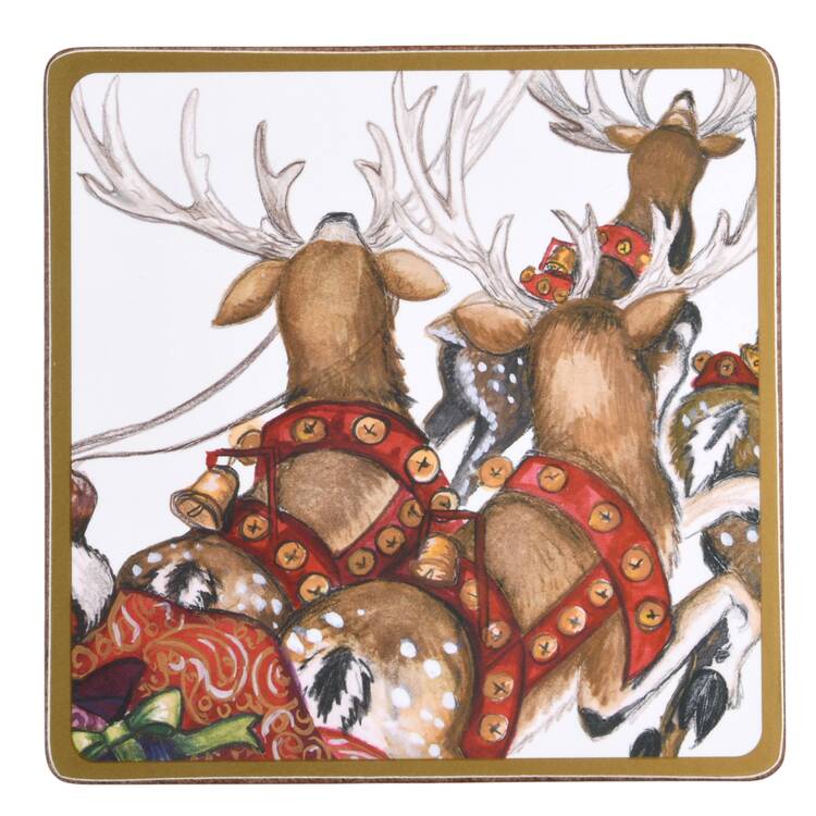 Twas the Night Before Christmas Square Corkback Coaster