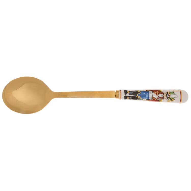 Twas the Night Before Christmas Salad Serving Spoon w/Gold Electroplate Bowl
