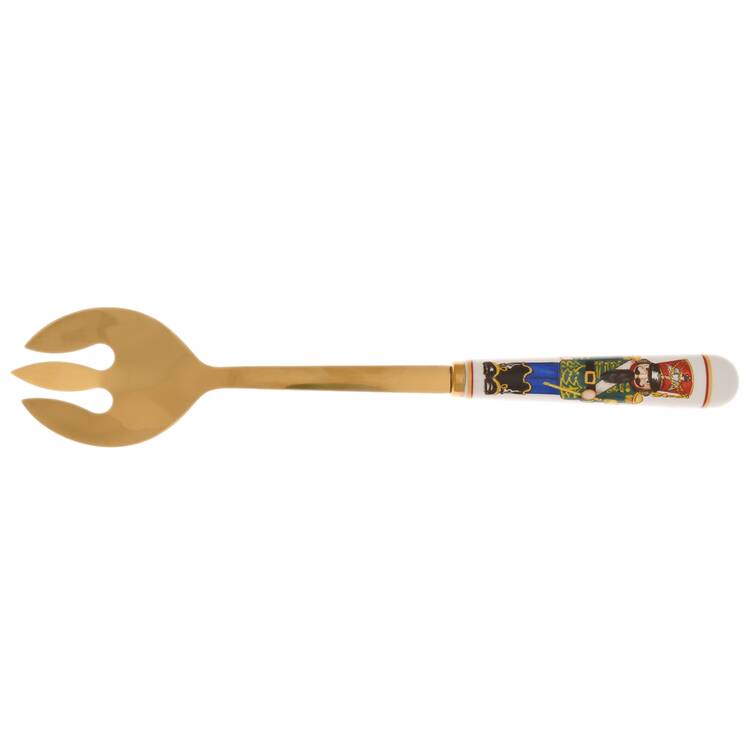 Twas the Night Before Christmas Salad Serving Fork w/Gold Electroplate Prongs by Williams-Sonoma