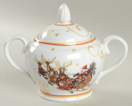 Twas the Night Before Christmas Sugar Bowl & Lid