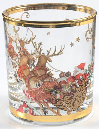 Twas the Night Before Christmas Glassware Double Old Fashioned