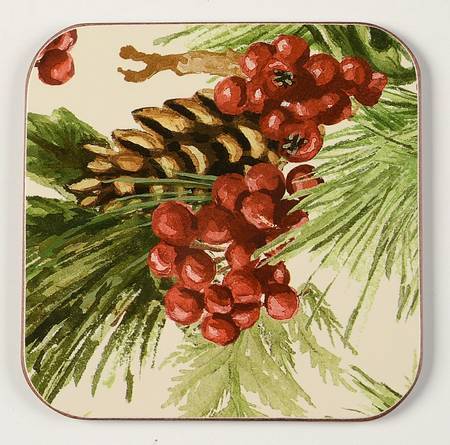Botanical Wreath Square Corkback Coaster