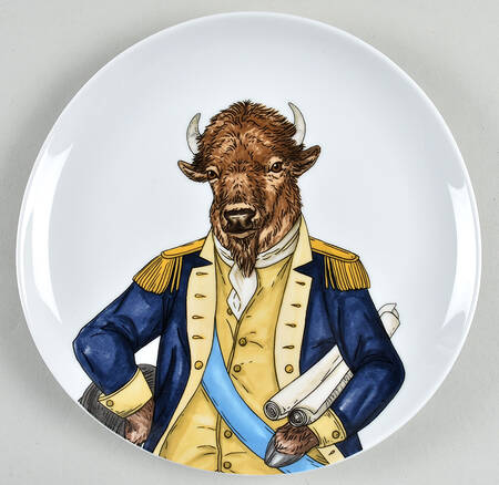 Dapper Animal Salad Plate