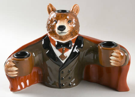 Dapper Animal 3 Light Figural Candleholder