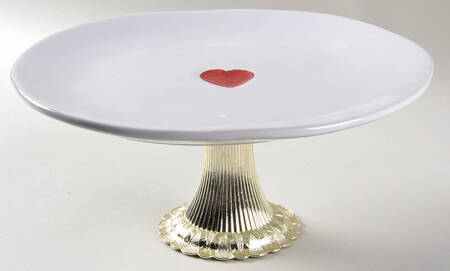 Valentine's Day Cake Stand with 4"-5" Metal Pedestal  Hc