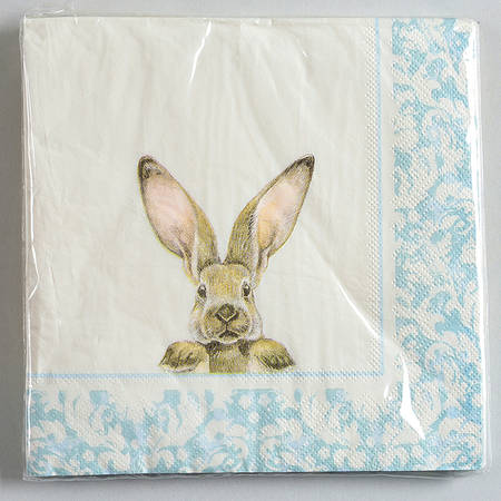 Damask Easter Bunny Package of Paper Dinner Napkins