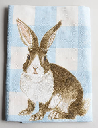 Damask Easter Bunny Cloth Kitchen Towel
