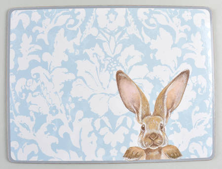 Damask Easter Bunny Corkboard Placemat