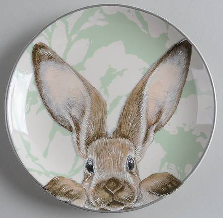 Damask Easter Bunny Appetizer Plate