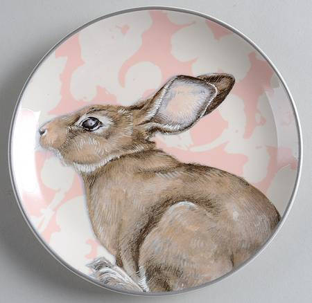 Damask Easter Bunny Appetizer Plate