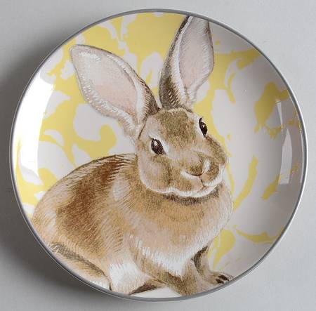 Damask Easter Bunny Appetizer Plate