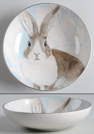 Damask Easter Bunny Individual Dip Dish