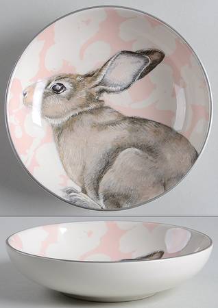 Damask Easter Bunny Individual Dip Dish