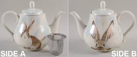 Damask Easter Bunny Teapot & Lid with Infuser