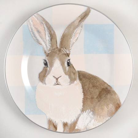 Damask Easter Bunny Salad Plate