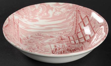 Dickens Coaching Days Red Fruit/Dessert (Sauce) Bowl